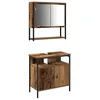 Image de Armoire sous lavabo rustique - vidaXL - Vieux Bois - 60x30x60 cm - Portes coulissantes - Rangement abondant