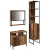 Image de Meuble sous lavabo rustique - vidaXL - Vieux Bois - 48.3 kg - 33x33x185.5 cm - Bois dingénierie - 3 portes