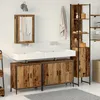 Image de Ensemble de meubles de salle de bain - 4 pièces - Bois ancien - Miroir inclus - Finition mate