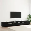 Image de Meuble TV avec des lumières LED en chêne noir 300x35x40 cm en bois aggloméré