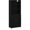 Image de Buffet Chêne noir 69.5x34x180 cm Bois d ingénierie