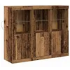 Image de Buffet moderne en bois dingénierie - vidaXL - 123x37x100 cm - Bois ancien - 3 portes - Étagères réglables