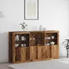 Image de Buffet Bas - vidaXL - Rustique - LED - Bois Recyclé - 181x37x100 cm