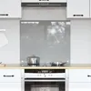 Image de Éclairage de dosseret de cuisine - VidaXL - Verre trempé - Gris clair - 70x60 cm