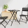 Image de Table de jardin pliante carrée en acier anthracite 55x55x73 cm - Vidaxl