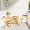 Image de vidaXL Chaise de jardin pliante 2 pcs Moutarde 42 x 46 x 82cm Métal 42002957
