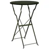 Image de Table bistrot pliante - vidaXL - Ø 50 x 71 cm - Vert foncé - Acier revêtu de poudre - Pliable - Design contemporain