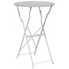 Image de Table bistrot pliante - vidaXL - Ronde - Ø 50 x 71 cm - Beige - Acier revêtu de poudre - Pliable