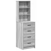 Image de Armoire haute contemporaine - vidaXL - Sonoma gris - Bois dingénierie - 40x41x135 cm - 4 tiroirs - Poids maximal 60 kg