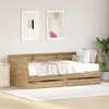 Image de vidaXL Lit dappoint Chêne artisanal 90 x 200 cm Bois dingénierie 3334000