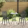 Image de vidaXL Ensemble bistro de jardin 3 pcs Noir Aluminium Set de bistro moderne pour le jardin et la terrasse 42002387