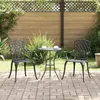 Image de vidaXL Chaise de jardin 2 pcs Noir 53 x 51 x 885cm Aluminium Jardin et Terrasse Charme Vintage Assise en Aluminium 42002399