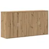 Image de Buffet moderne en bois dingénierie - vidaXL - 79x38x80 cm - Chêne artisanal - 4 portes à charnières - Durable