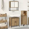 Image de Ensemble de meubles de salle de bain 2 pièces en chêne artisanal en bois d ingénierie