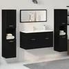 Image de Ensemble de meubles de salle de bain - Chêne noir - 4 pièces - Bois dingénierie - Style contemporain