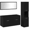 Image de Ensemble de mobilier de salle de bain - vidaXL - Chêne Noir - Bois dingénierie - 90x385x46 cm - Miroir inclus