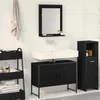 Image de Ensemble de meubles de salle de bain 2 pièces en bois d ingénierie noir