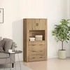 Image de Haut meuble en chêne 80x33x150 cm Bois d ingénierie