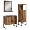 Image de Cabinet de salle de bain rustique - vidaXL - Vieux Bois - 33x33x1025 cm - Cadre métallique - Beaucoup de rangement