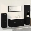 Image de Ensemble de meubles de salle de bain 4 pièces Chêne Noir Bois Technique