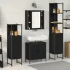Image de Ensemble de mobilier de salle de bain - Chêne Noir - 4 pièces - Bois dingénierie - Finition mate