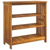 Image de Armoire de jardin en bois dacacia - vidaXL - 90x40x90 cm - Naturel - Bois dacacia massif - 2 étagères