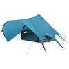 Image de Tente tipi familiale - vidaXL - 415x415x247 cm - Bleu et gris - Polyester 185T avec revêtement PU - Imperméable