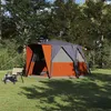 Image de Tente cabane - VIDAXL - Tente chalet familial - 425x396x222 cm - Polyester 185T PU - Toit gris/orange