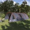Image de VIDAXL Tente tunnel / abri de camping 778 x 356 x 210 cm Gris et orange - Polyester 185T imperméable