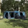 Image de VIDAXL Tente familiale camping 745×700×217 cm - polyester 185T PU double-toit porche bleu/gris