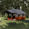 Image de Tente de camping familiale Vidaxl 324 x 255 x 230 cm   Polyester 185T imperméable gris/orange