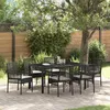 Image de vidaXL Ensemble de salle à manger pour jardin 7 pcs Noir polyrotin 3334858