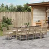 Image de vidaXL Ensemble de salle à manger pour jardin 11 pcs Beige Poly rotin Ensemble de jardin et terrasse meuble rectangulaire 3334894