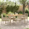 Image de vidaXL Ensemble de salle à manger de jardin 5 pièces avec coussins beige en poly rotin 3334919
