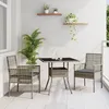 Image de vidaXL Ensemble de salle à manger de jardin 3 pièces en poly rattan gris 3334927
