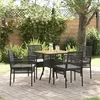 Image de vidaXL Ensemble de salle à manger pour jardin 5 pcs Noir polyrotin 3334936