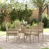 Image de vidaXL Ensemble de salle à manger pour jardin 5 pcs Beige polyrotin 3334950