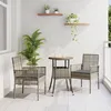 Image de vidaXL Ensemble de salle à manger de jardin 3 pièces en poly rotin gris 3334953