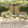 Image de vidaXL Chaise de jardin 2 pcs Beige 625 x 55 x 82 cm polyrotin Mobilier dextérieur chaise jardin moderne style rotin 42006215