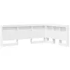 Image de Tête de lit avec rangement - vidaXL - Blanc - Bois dingénierie - 137.5x207.5x76.5 cm - Design moderne