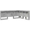 Image de Tête de lit avec rangement - vidaXL - Gris Béton - Bois dingénierie - 137.5x207.5x76.5 cm - Design moderne