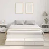 Image de vidaXL Cadre de lit avec rangement Blanc 140 cm Bois dingénierie 3335693