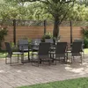 Image de vidaXL Ensemble de salle à manger pour jardin 9 pcs Noir Acier 3335860