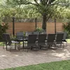 Image de vidaXL Ensemble de salle à manger pour jardin 13 pcs Noir Acier 3335870