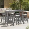 Image de vidaXL Ensemble de bar de jardin 6 pcs Gris clair HDPE 3335809