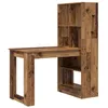 Image de Bureau en bois dingénierie - vidaXL - Bois Ancien - 122x67x145 cm - 2 étagères - Montage facile