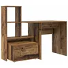 Image de Bureau en bois dingénierie - vidaXL - Bois ancien - 1315 x 50 x 1065 cm - Avec tiroir - Avec étagère