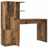 Image de Bureau avec rangement - vidaXL - Bois ancien - 102x50x124 cm - 6 étagères - 2 portes - Bois dingénierie