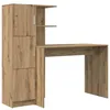 Image de Bureau avec rangement - vidaXL - Chêne artisanal - Bois dingénierie - 102x50x124 cm - 6 étagères - 2 portes