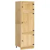 Image de Armoire moderne en pin massif - vidaXL - Miel - 66x58x207 cm - Grand espace de rangement - 3 portes - 2 étagères